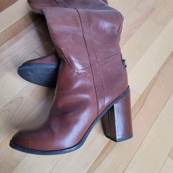 Tall Leather Boots - Cognac/Tan - Picture 1 of 11